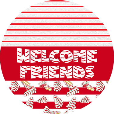 Door Hanger, Christmas Sign, Red White Christmas Cake Sign, Welcome Sign, 18